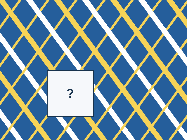 A continuous intersecting diagonals design with one rectangular missing tile.