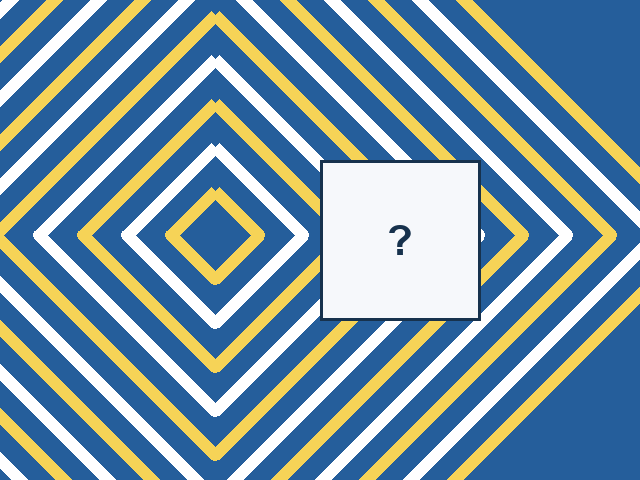 A diamond rings design with a rectangular missing part.