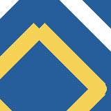 Square pattern piece. Edge positions run from 0 to 159. top edge: white 0–26, blue 27–85, white 86–118, blue 119–159; bottom edge: yellow 0–16, blue 17–95, yellow 96–128, blue 129–159; left edge: white 0–26, blue 27–80, yellow 81–113, blue 114–142, yellow 143–159; right edge: blue 0–40, white 41–73, blue 74–159.