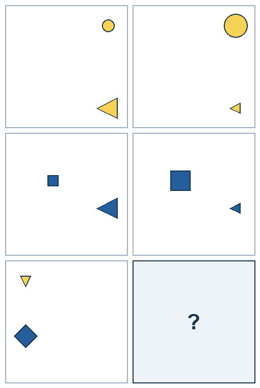 3 rows of paired geometric pictures. The final picture is missing.