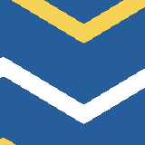 Square pattern piece. Edge positions run from 0 to 159. top edge: blue 0–12, yellow 13–48, blue 49–135, yellow 136–159; bottom edge: yellow 0–16, blue 17–159; left edge: blue 0–63, white 64–85, blue 86–152, yellow 153–159; right edge: yellow 0–7, blue 8–75, white 76–96, blue 97–159.