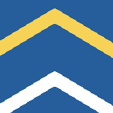 Square pattern piece. Edge positions run from 0 to 159. top edge: blue 0–159; bottom edge: white 0–14, blue 15–139, white 140–159; left edge: blue 0–56, yellow 57–78, blue 79–145, white 146–159; right edge: blue 0–60, yellow 61–81, blue 82–149, white 150–159.