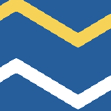 Square pattern piece. Edge positions run from 0 to 159. top edge: blue 0–12, yellow 13–33, blue 34–159; bottom edge: blue 0–159; left edge: blue 0–7, yellow 8–29, blue 30–96, white 97–118, blue 119–159; right edge: blue 0–19, yellow 20–40, blue 41–108, white 109–129, blue 130–159.