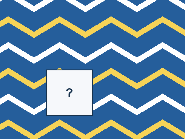 A continuous zigzag rails design with one rectangular missing tile.