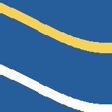 Square pattern piece. Edge positions run from 0 to 159. top edge: blue 0–159; bottom edge: blue 0–119, white 120–159; left edge: blue 0–3, yellow 4–18, blue 19–91, white 92–106, blue 107–159; right edge: blue 0–60, yellow 61–75, blue 76–148, white 149–159.