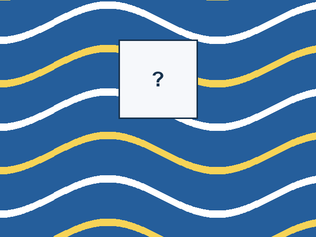 A continuous sine ribbons design with one rectangular missing tile.