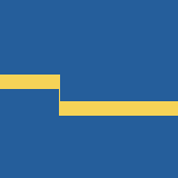 Square pattern piece. Edge positions run from 0 to 159. top edge: blue 0–159; bottom edge: blue 0–159; left edge: blue 0–66, yellow 67–79, blue 80–159; right edge: blue 0–90, yellow 91–103, blue 104–159.