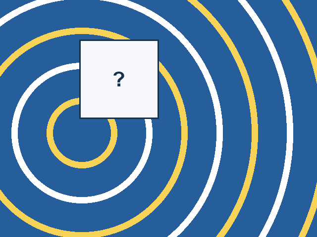 A continuous circular arcs design with one rectangular missing tile.
