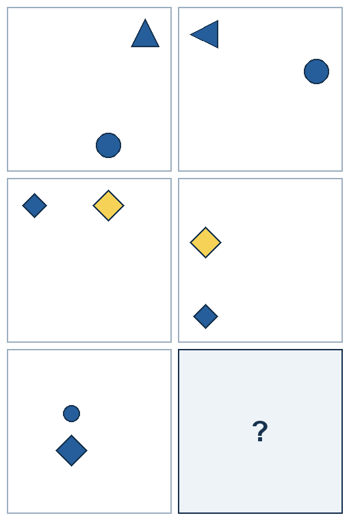 3 rows of paired geometric pictures. The final picture is missing.
