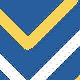 Square pattern piece. Edge positions run from 0 to 159. top edge: blue 0–128, yellow 129–156, blue 157–159; bottom edge: blue 0–19, white 20–52, blue 53–59, white 60–92, blue 93–149, yellow 150–159; left edge: blue 0–16, yellow 17–49, blue 50–106, white 107–139, blue 140–159; right edge: blue 0–59, white 60–92, blue 93–149, yellow 150–159.