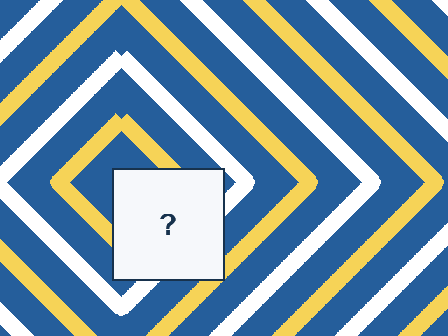 A continuous diamond contours design with one rectangular missing tile.