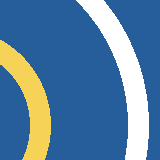 Square pattern piece. Edge positions run from 0 to 159. top edge: blue 0–75, white 76–103, blue 104–159; bottom edge: blue 0–21, yellow 22–44, blue 45–124, white 125–145, blue 146–159; left edge: blue 0–39, yellow 40–64, blue 65–159; right edge: blue 0–159.