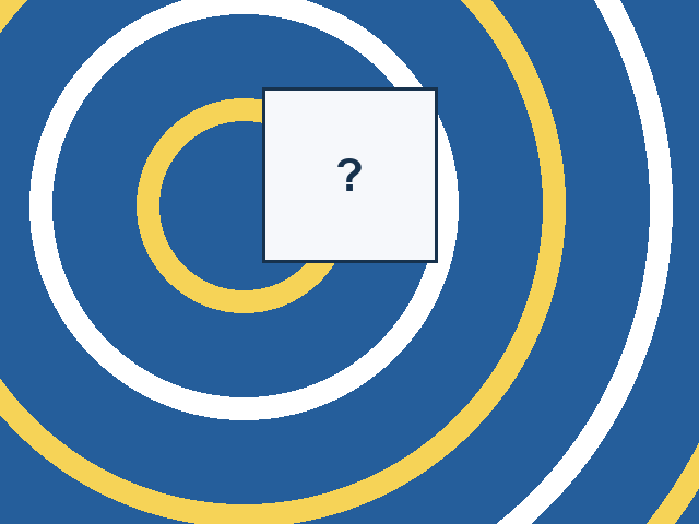 A continuous circular arcs design with one rectangular missing tile.