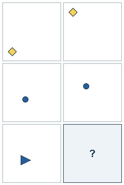 3 rows of paired geometric pictures. The final picture is missing.