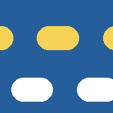 Square pattern piece. Edge positions run from 0 to 159. top edge: blue 0–159; bottom edge: blue 0–159; left edge: blue 0–36, yellow 37–70, blue 71–159; right edge: blue 0–36, yellow 37–70, blue 71–111, white 112–141, blue 142–159.
