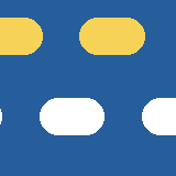 Square pattern piece. Edge positions run from 0 to 159. top edge: blue 0–159; bottom edge: blue 0–159; left edge: blue 0–15, yellow 16–49, blue 50–98, white 99–112, blue 113–159; right edge: blue 0–88, white 89–122, blue 123–159.