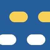 Square pattern piece. Edge positions run from 0 to 159. top edge: blue 0–159; bottom edge: blue 0–159; left edge: blue 0–112, white 113–140, blue 141–159; right edge: blue 0–36, yellow 37–70, blue 71–159.