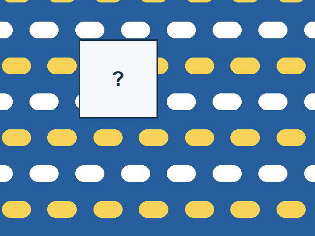 A continuous staggered bars design with one rectangular missing tile.