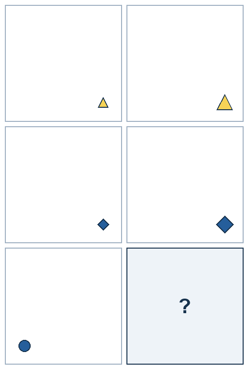 3 rows of paired geometric pictures. The final picture is missing.