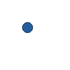 blue circle at grid (2, 2), size 2, quarter-turn orientation 0, filled, no dot. Grid coordinates describe a four-by-four tile; editorial descriptions are not validated accommodations.