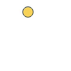 yellow circle at grid (2, 1), size 2, quarter-turn orientation 0, filled, no dot. Grid coordinates describe a four-by-four tile; editorial descriptions are not validated accommodations.