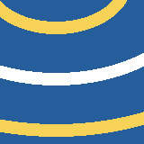 Square pattern piece. Edge positions run from 0 to 159. top edge: blue 0–124, yellow 125–140, blue 141–159; bottom edge: blue 0–159; left edge: blue 0–0, yellow 1–18, blue 19–72, white 73–86, blue 87–132, yellow 133–146, blue 147–159; right edge: blue 0–58, white 59–73, blue 74–123, yellow 124–138, blue 139–159.