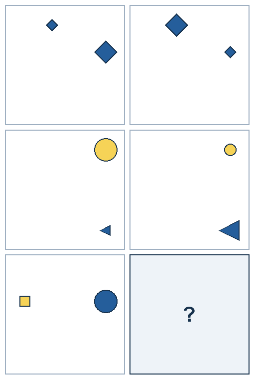 3 rows of paired geometric pictures. The final picture is missing.