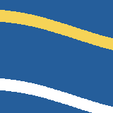 Square pattern piece. Edge positions run from 0 to 159. top edge: blue 0–159; bottom edge: blue 0–129, white 130–159; left edge: blue 0–13, yellow 14–30, blue 31–110, white 111–127, blue 128–159; right edge: blue 0–53, yellow 54–70, blue 71–150, white 151–159.