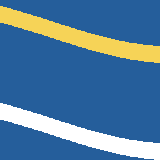 Square pattern piece. Edge positions run from 0 to 159. top edge: blue 0–159; bottom edge: blue 0–153, white 154–159; left edge: blue 0–5, yellow 6–22, blue 23–102, white 103–119, blue 120–159; right edge: blue 0–45, yellow 46–62, blue 63–142, white 143–159.
