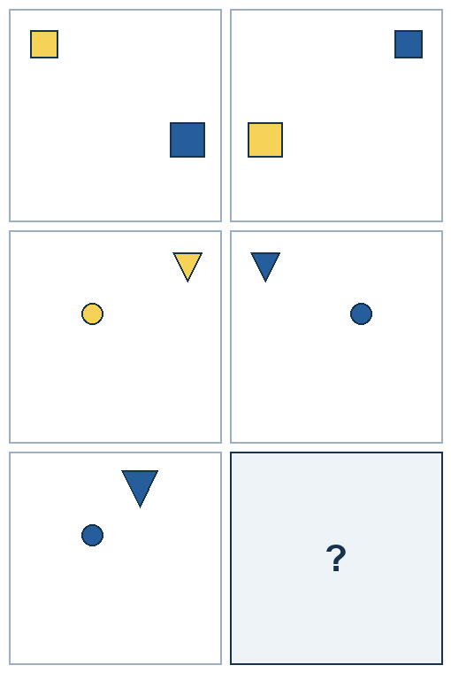 3 rows of paired geometric pictures. The final picture is missing.