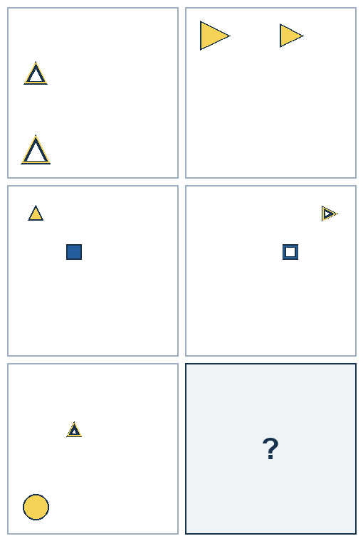 3 rows of paired geometric pictures. The final picture is missing.