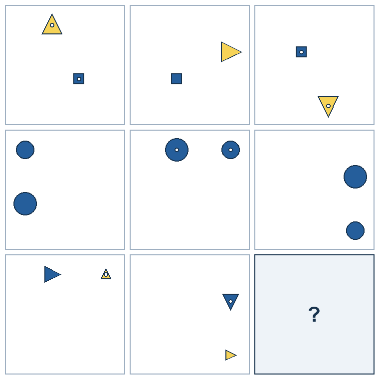 3 rows of three successive geometric pictures. The final picture is missing.