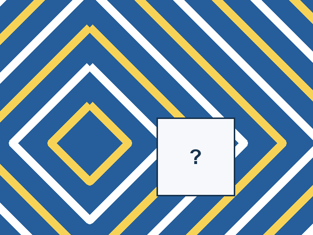 A continuous diamond contours design with one rectangular missing tile.
