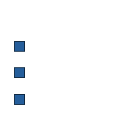 blue square at grid (1, 2), size 1, quarter-turn orientation 1, filled, no dot; blue square at grid (1, 3), size 1, quarter-turn orientation 1, filled, no dot; blue square at grid (1, 4), size 1, quarter-turn orientation 1, filled, no dot. Grid coordinates describe a four-by-four tile; editorial descriptions are not validated accommodations.