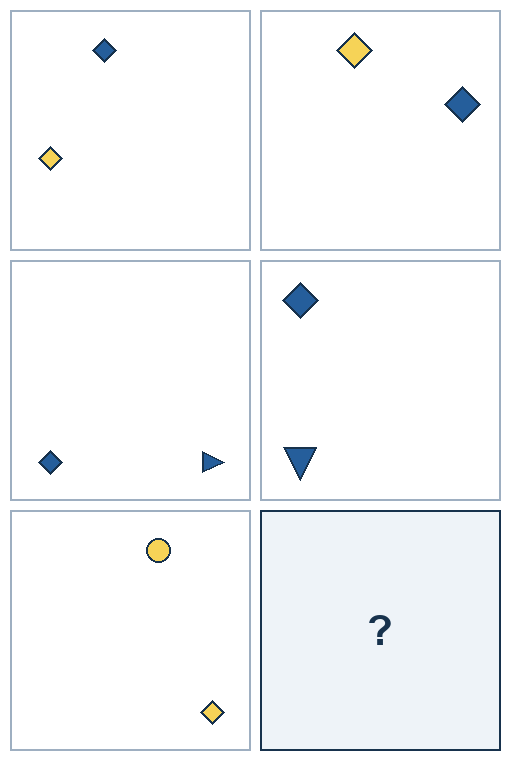 3 rows of paired geometric pictures. The final picture is missing.