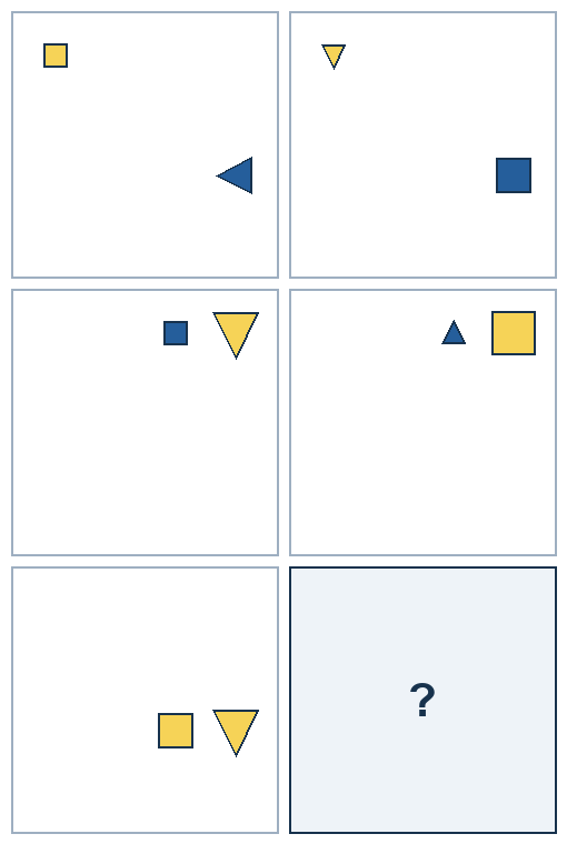 3 rows of paired geometric pictures. The final picture is missing.