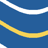 Square pattern piece. Edge positions run from 0 to 159. top edge: white 0–19, blue 20–159; bottom edge: blue 0–0, white 1–24, blue 25–159; left edge: white 0–2, blue 3–65, yellow 66–80, blue 81–143, white 144–158, blue 159–159; right edge: blue 0–22, white 23–36, blue 37–100, yellow 101–114, blue 115–159.