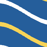 Square pattern piece. Edge positions run from 0 to 159. top edge: white 0–20, blue 21–143, yellow 144–159; bottom edge: white 0–28, blue 29–151, yellow 152–159; left edge: white 0–10, blue 11–73, yellow 74–88, blue 89–151, white 152–159; right edge: yellow 0–4, blue 5–68, white 69–82, blue 83–146, yellow 147–159.