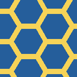 Square pattern piece. Edge positions run from 0 to 159. top edge: blue 0–29, yellow 30–41, blue 42–76, yellow 77–87, blue 88–138, yellow 139–150, blue 151–159; bottom edge: blue 0–22, yellow 23–34, blue 35–83, yellow 84–94, blue 95–131, yellow 132–143, blue 144–159; left edge: blue 0–17, yellow 18–28, blue 29–80, yellow 81–91, blue 92–142, yellow 143–153, blue 154–159; right edge: blue 0–48, yellow 49–59, blue 60–111, yellow 112–122, blue 123–159.
