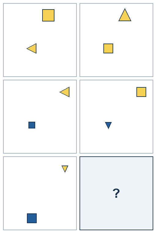 3 rows of paired geometric pictures. The final picture is missing.