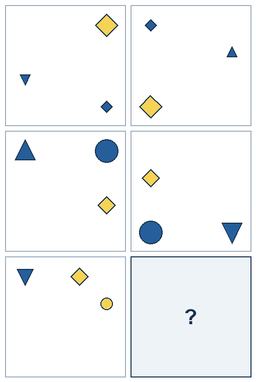 3 rows of paired geometric pictures. The final picture is missing.