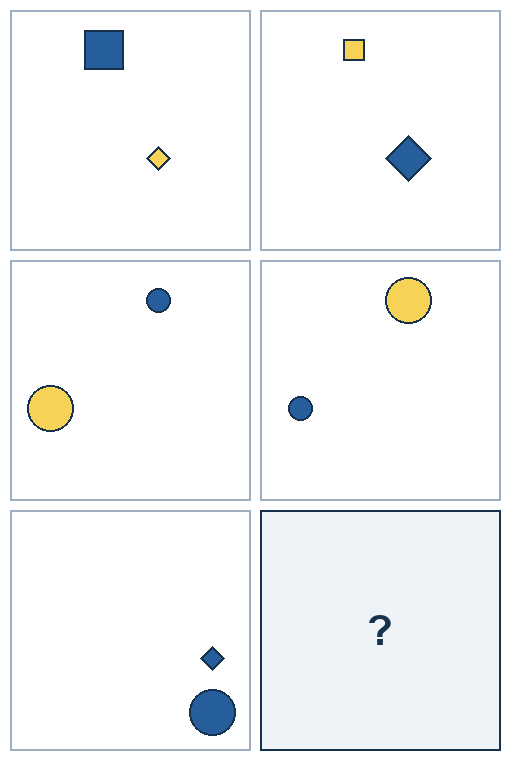 3 rows of paired geometric pictures. The final picture is missing.