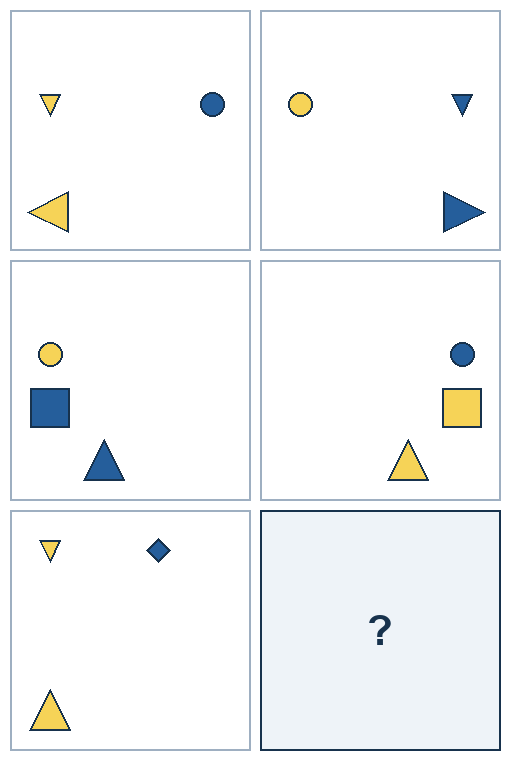 3 rows of paired geometric pictures. The final picture is missing.