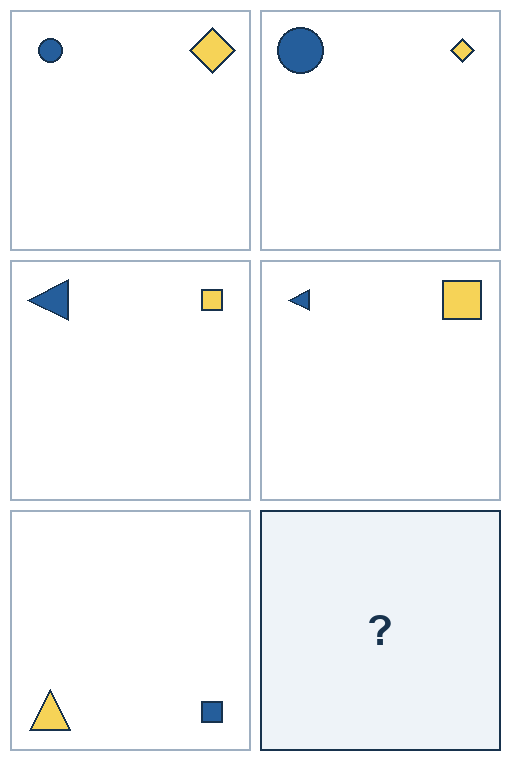 3 rows of paired geometric pictures. The final picture is missing.
