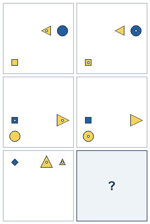 3 rows of paired geometric pictures. The final picture is missing.