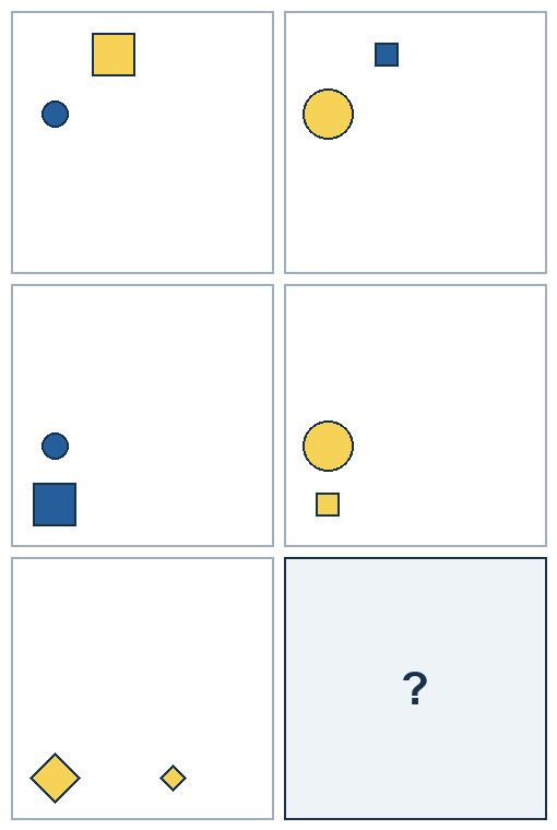3 rows of paired geometric pictures. The final picture is missing.