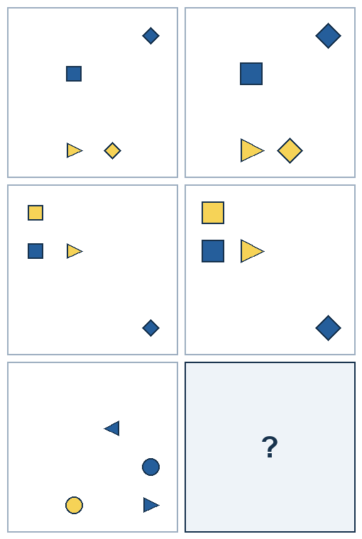 3 rows of paired geometric pictures. The final picture is missing.
