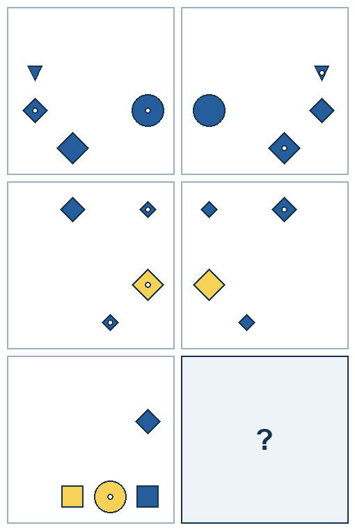 3 rows of paired geometric pictures. The final picture is missing.