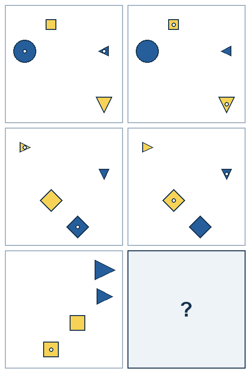 3 rows of paired geometric pictures. The final picture is missing.