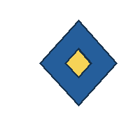 blue diamond centered at (112, 90), yellow inner diamond radius 23. Coordinates refer to a 180 by 180 tile.